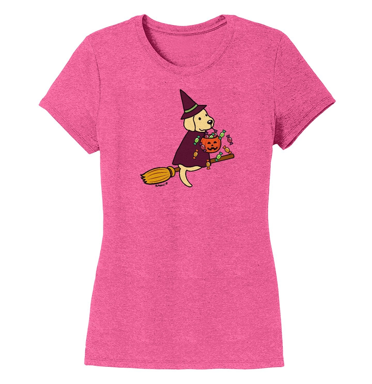 Yellow Lab Witch - Women's Tri-Blend T-Shirt