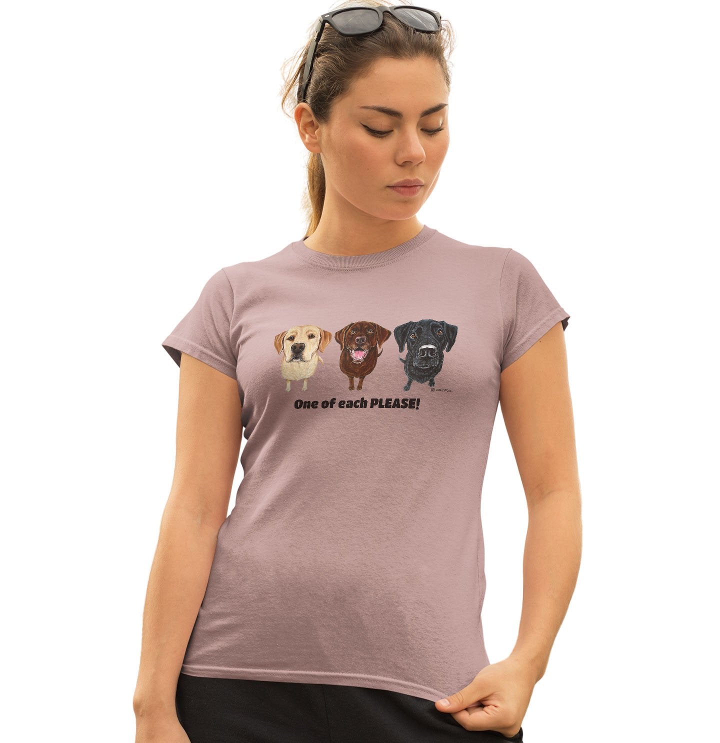 Black Lab, Yellow Lab, Chocolate Lab Ladies Shirt