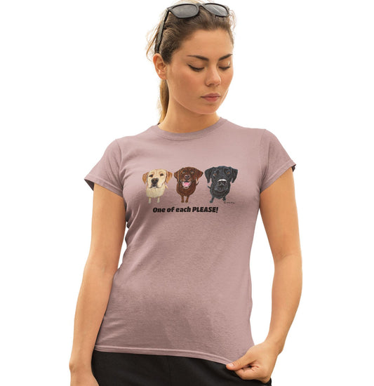 Black Lab, Yellow Lab, Chocolate Lab Ladies Shirt